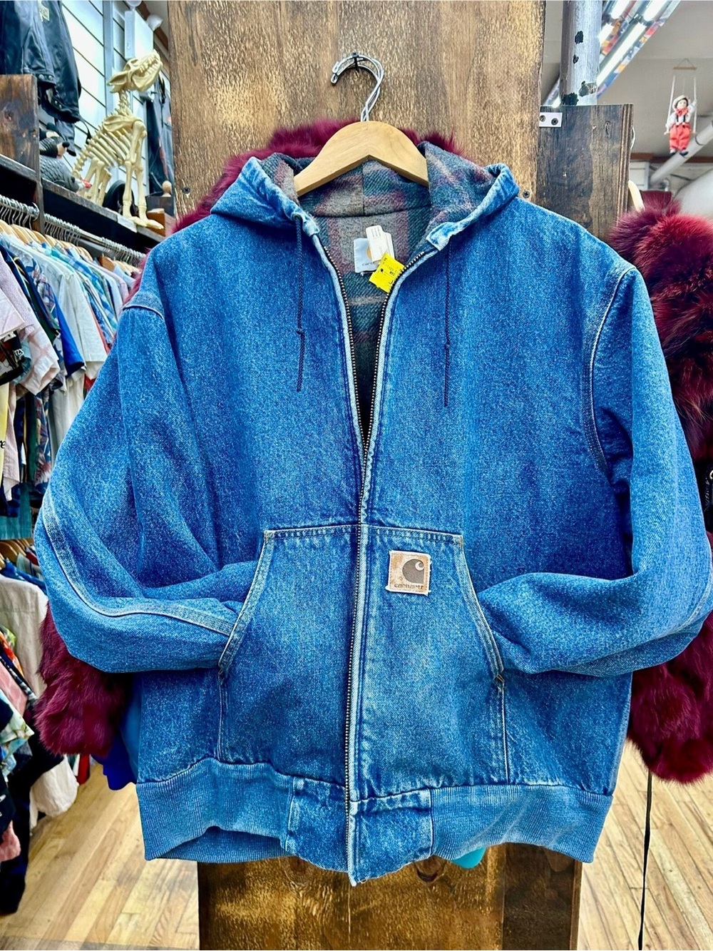 Carhartt Jackets & Coats | Vintage Carhartt Classic Denim Blue Hooded Jacket SzL